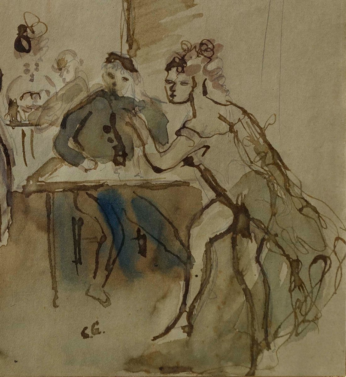 Constantin Guys (1802-1892) - Le Racolage - -photo-1