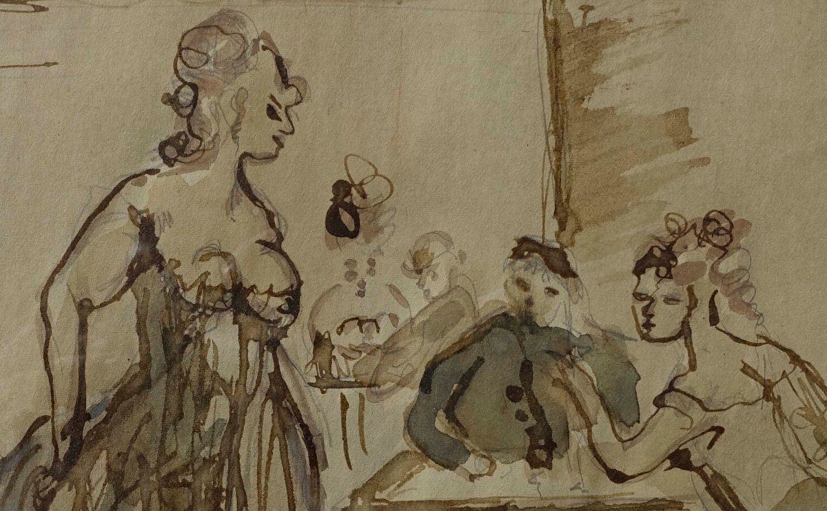 Constantin Guys (1802-1892) - Le Racolage - -photo-2