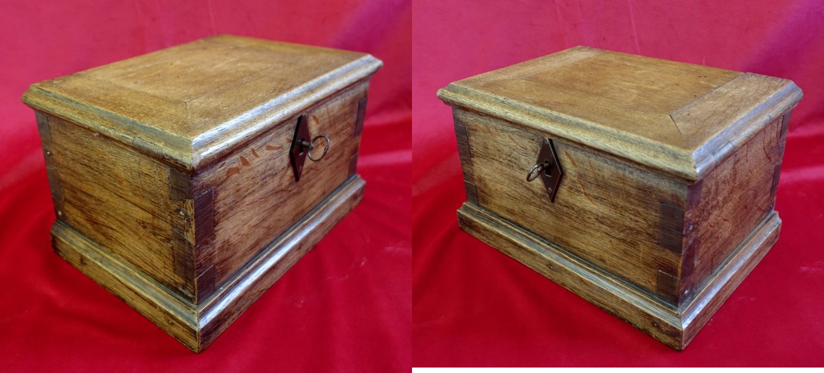 Small Chest 1880 - Original Key And Lock --photo-2
