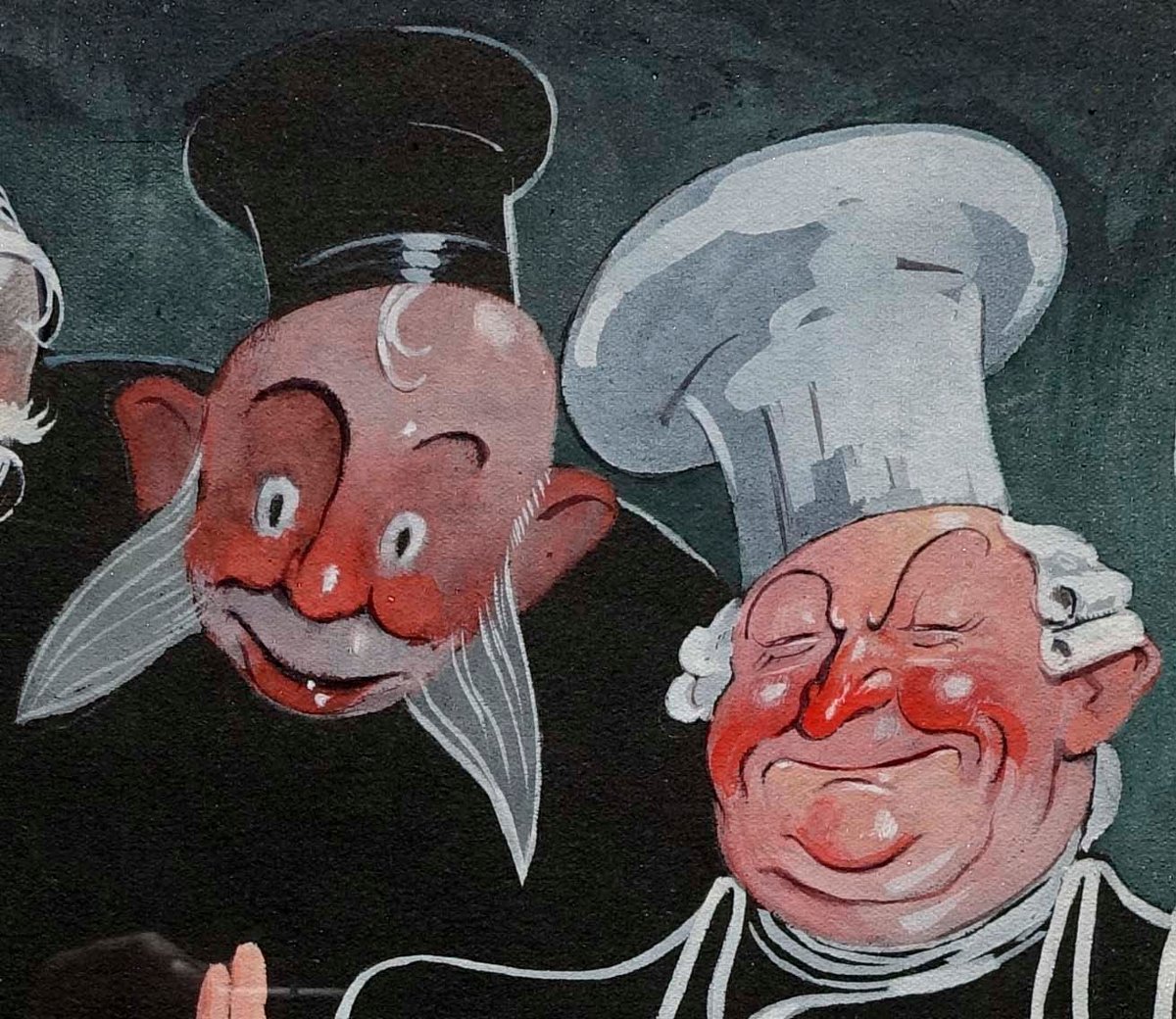 Max Moreau (1902-1992) - Les Juges Gourmets 1939 &ndash; D&eacute;dicac&eacute; --photo-1