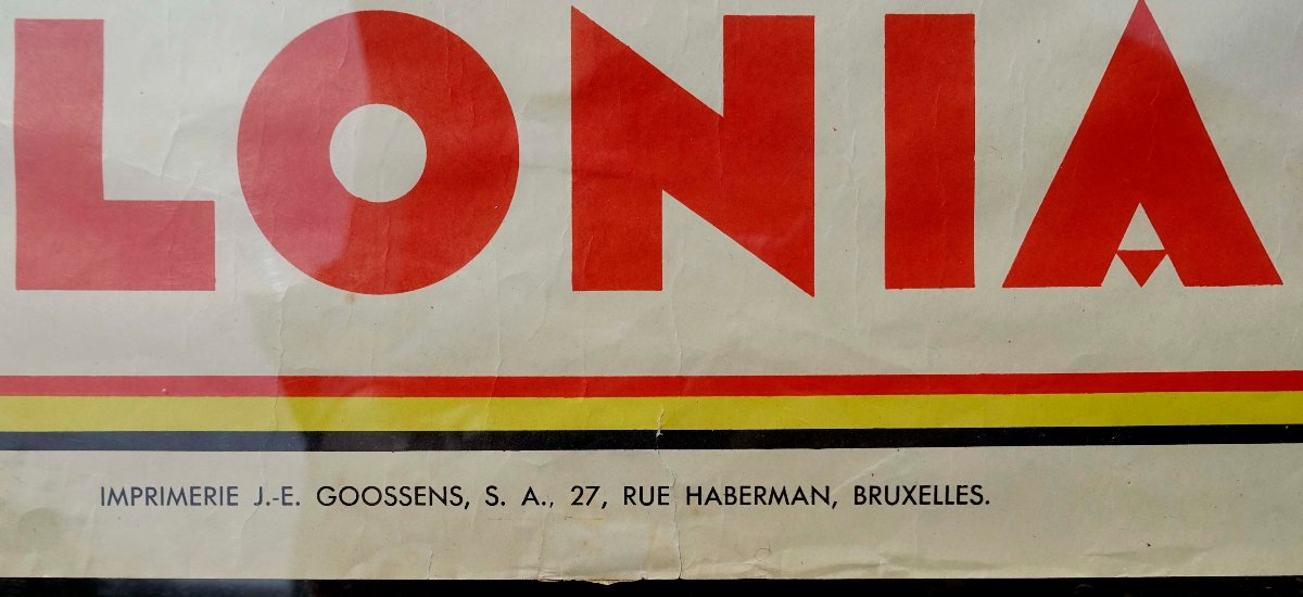 Loterie Coloniale 1934 - Rare Affiche Originale Encadr&eacute;e - -photo-3