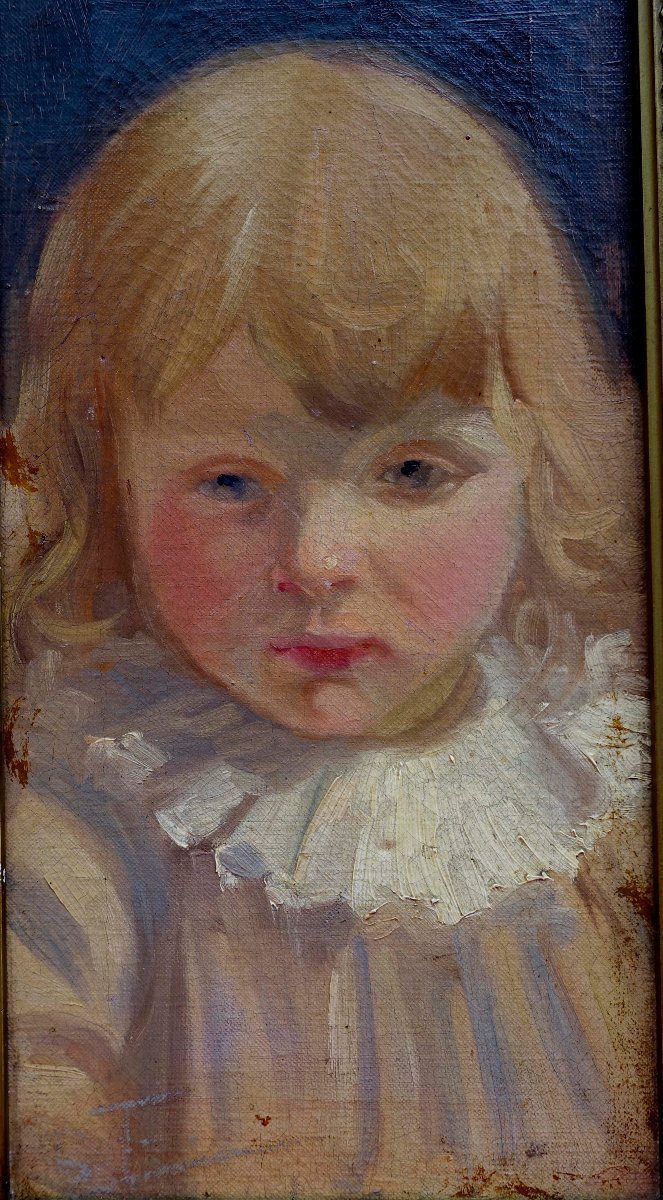 Portrait d'Enfant 1880 - Paraphe &agrave; Identifier --photo-2