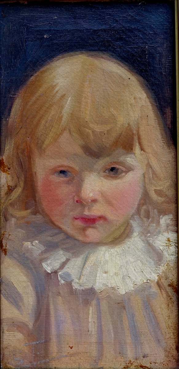 Portrait d'Enfant 1880 - Paraphe &agrave; Identifier --photo-3