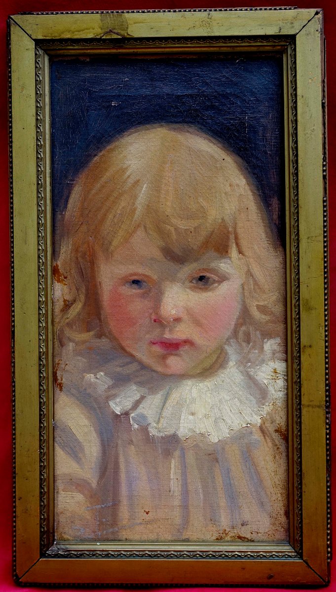 Portrait d'Enfant 1880 - Paraphe &agrave; Identifier -