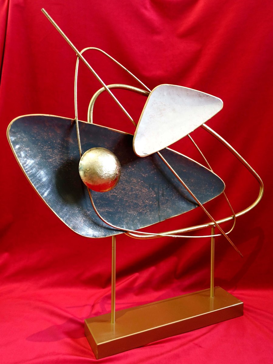 Sculpture Abstraite Métal Emaillé --photo-2