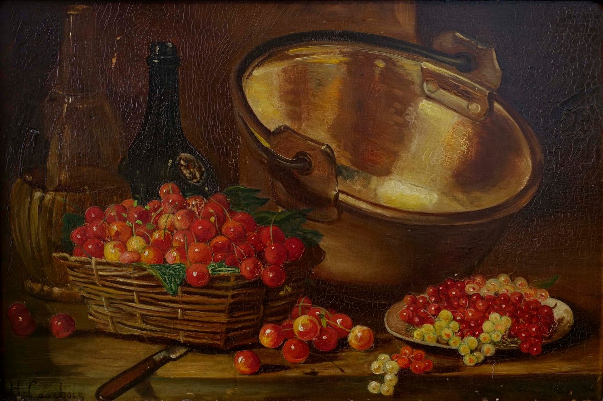 Henri Cauchois (1850–1911) - Cherries And Red Currants, 1890 --photo-4