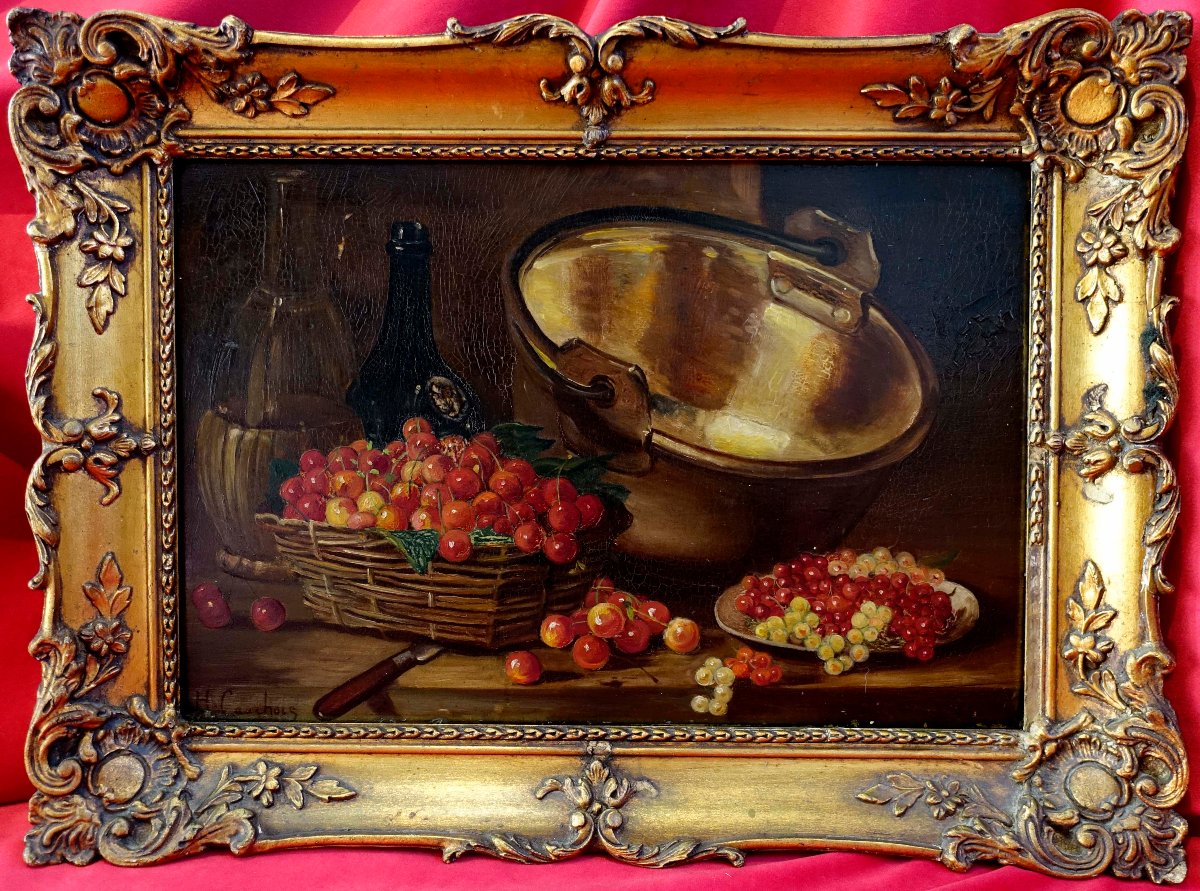 Henri Cauchois (1850–1911) - Cherries And Red Currants, 1890 -
