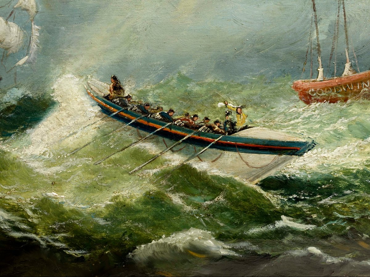 British Navy, Circa 1880 - Rowers And A Goodwin Light Ship --photo-4