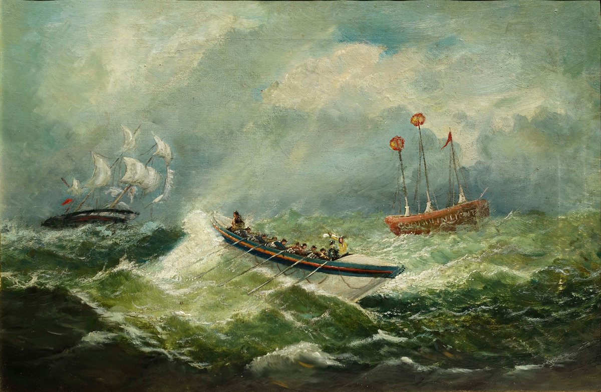 British Navy, Circa 1880 - Rowers And A Goodwin Light Ship --photo-4