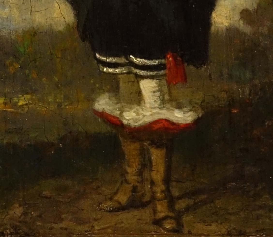 Etude de Personnage XVIIème peint vers 1860 - Petit Format --photo-1
