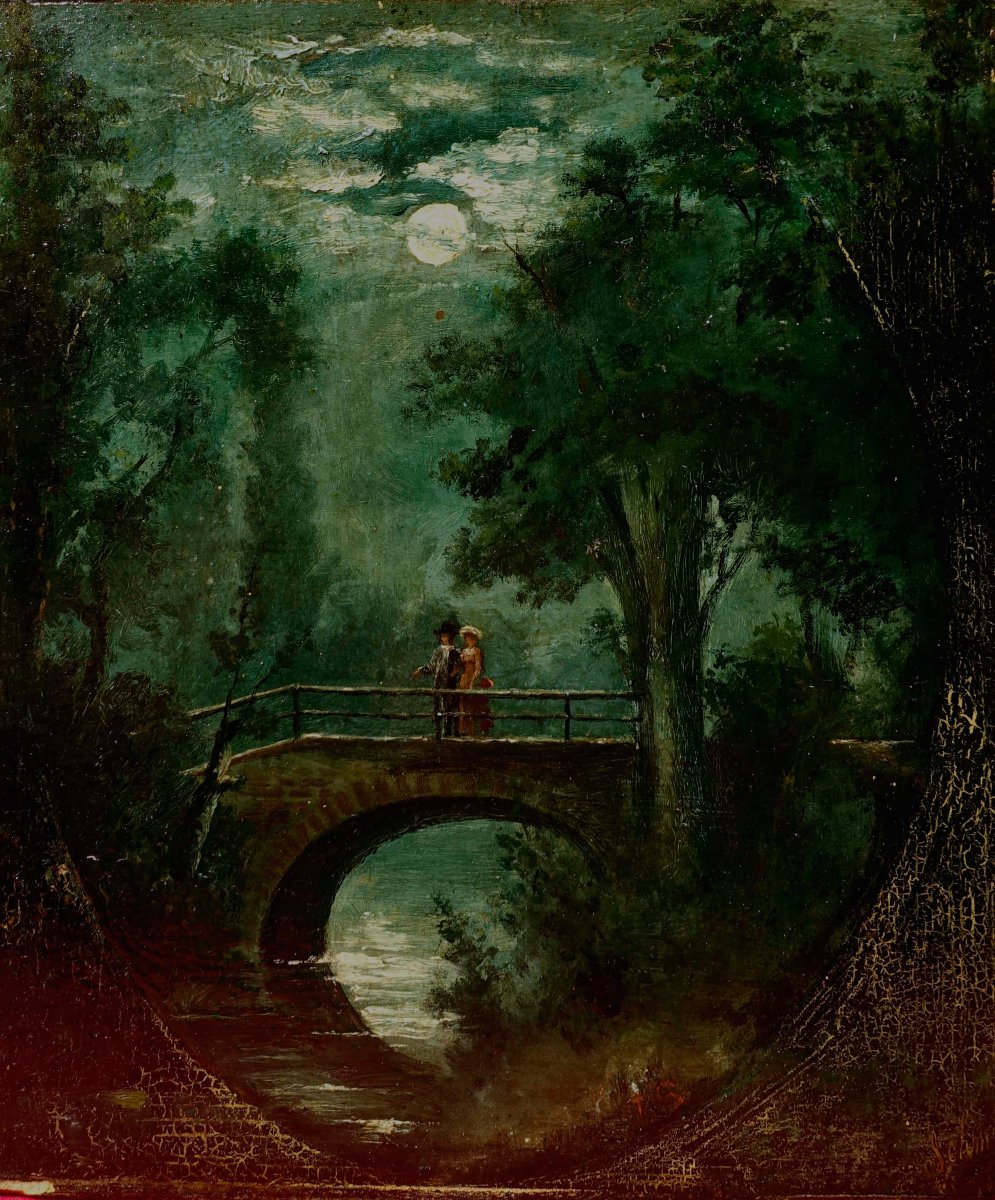 Moonlight Walk, 1890 – Signed Schmi...(?) --photo-3