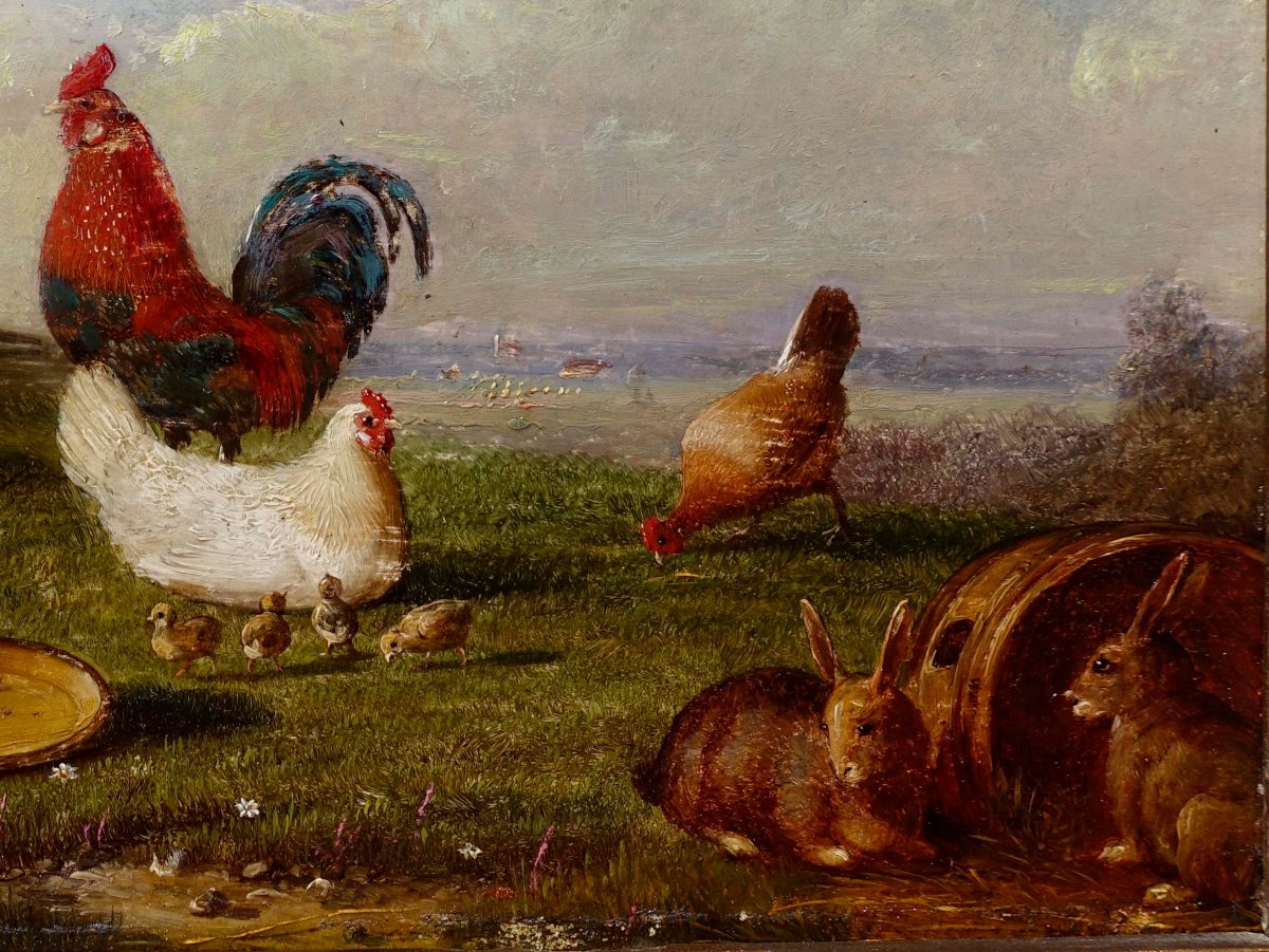 Fran&ccedil;ois Van Severdonck (1809-1889) - Basse-Cour 1865 &ndash; Certificat de l'Artiste --photo-1