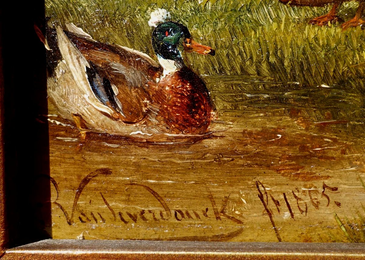Fran&ccedil;ois Van Severdonck (1809-1889) - Basse-Cour 1865 &ndash; Certificat de l'Artiste --photo-4