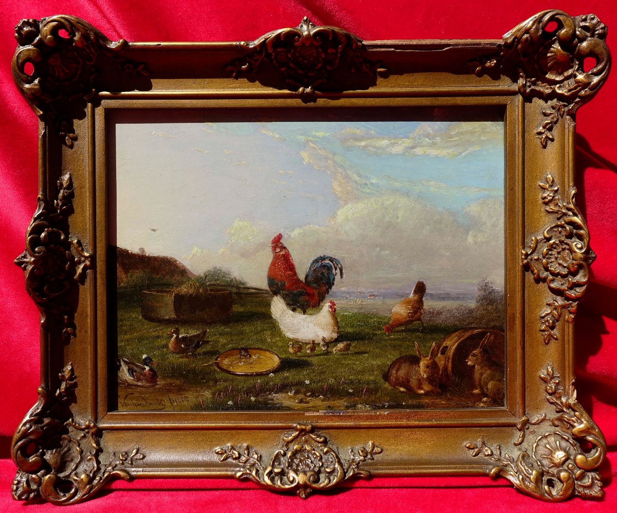 Fran&ccedil;ois Van Severdonck (1809-1889) - Basse-Cour 1865 &ndash; Certificat de l'Artiste -