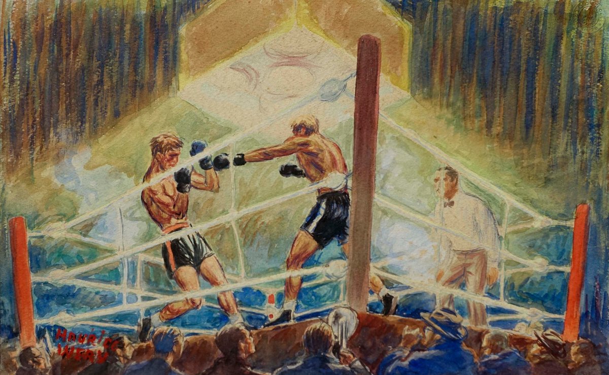 Maurice Wery (1911–1978) - Boxing Match, 1935 - -photo-3