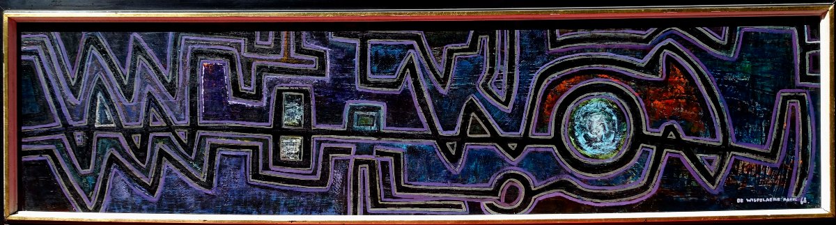 "grande Abstraction" 1968 - 134 Cm X 42 Cm --photo-2