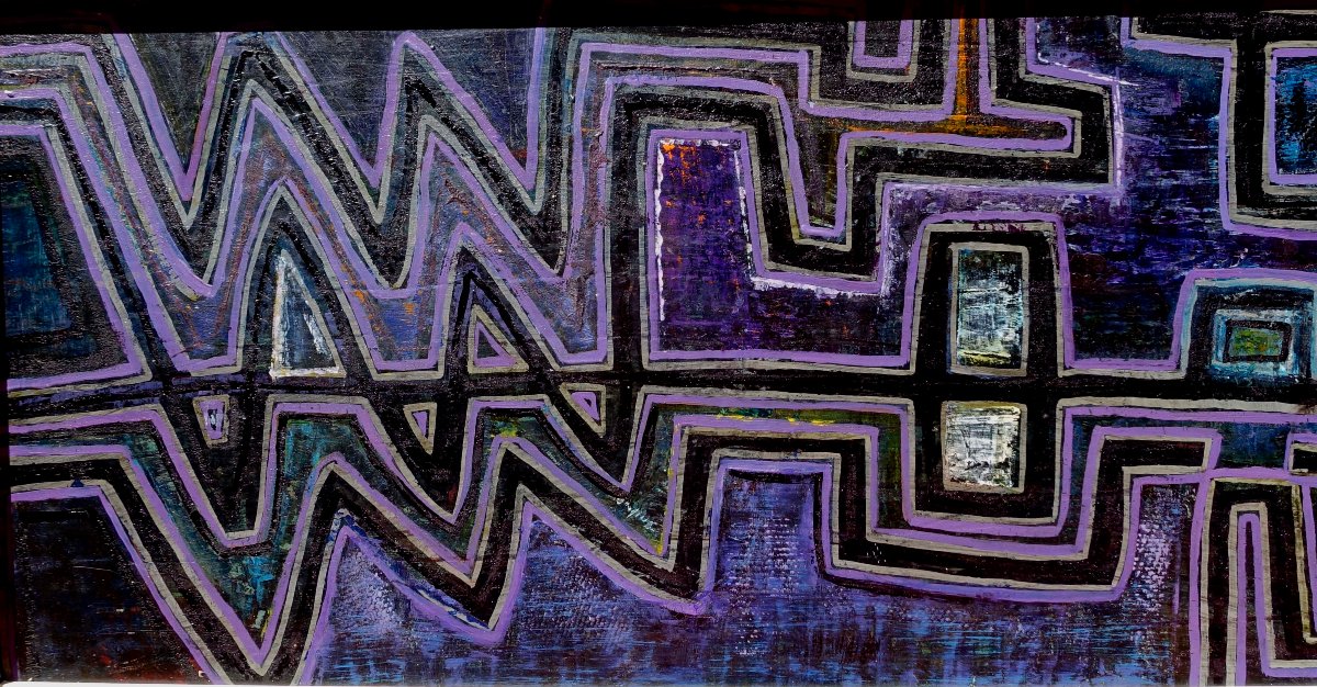 "grande Abstraction" 1968 - 134 Cm X 42 Cm --photo-3