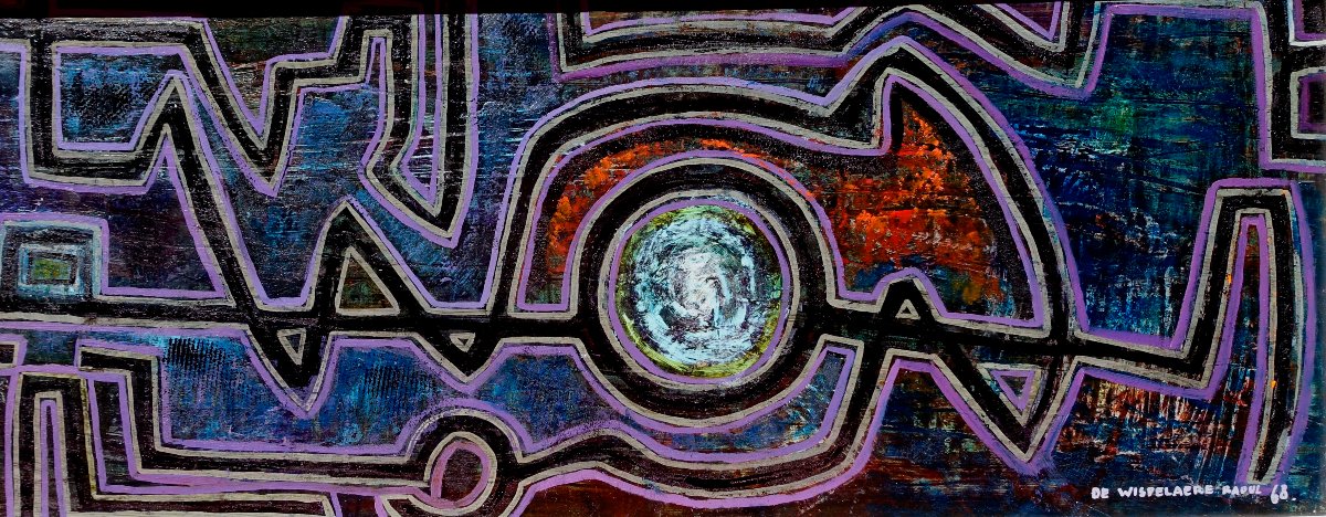 "grande Abstraction" 1968 - 134 Cm X 42 Cm --photo-4