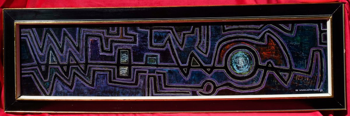 "grande Abstraction" 1968 - 134 Cm X 42 Cm --photo-3