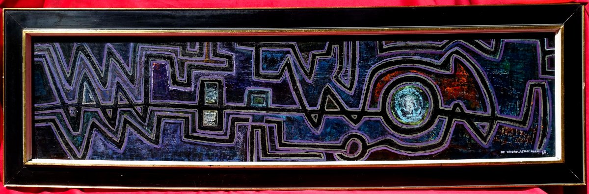 "grande Abstraction" 1968 - 134 Cm X 42 Cm -