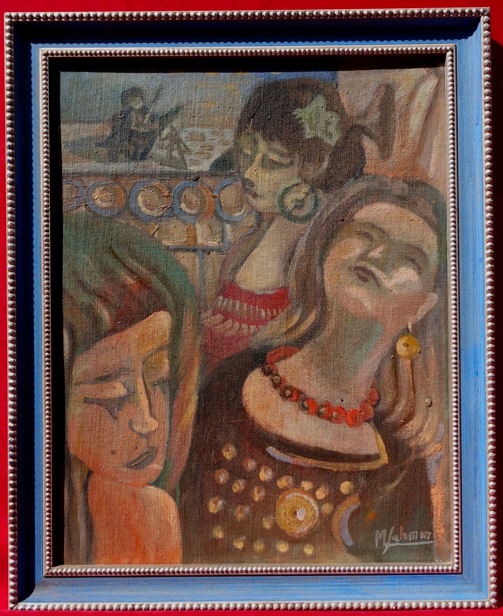 Les Trois Grâces au Concert 1950 - Ecole Italienne Signée Salomoni -