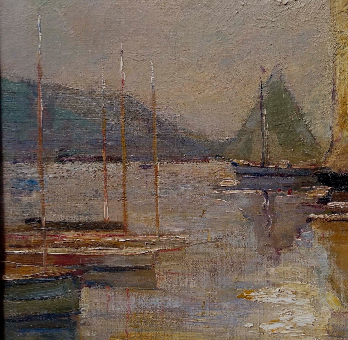 Simon Van Gelderen (1905-1986) - Voiliers &agrave; Lugano 1951 --photo-4