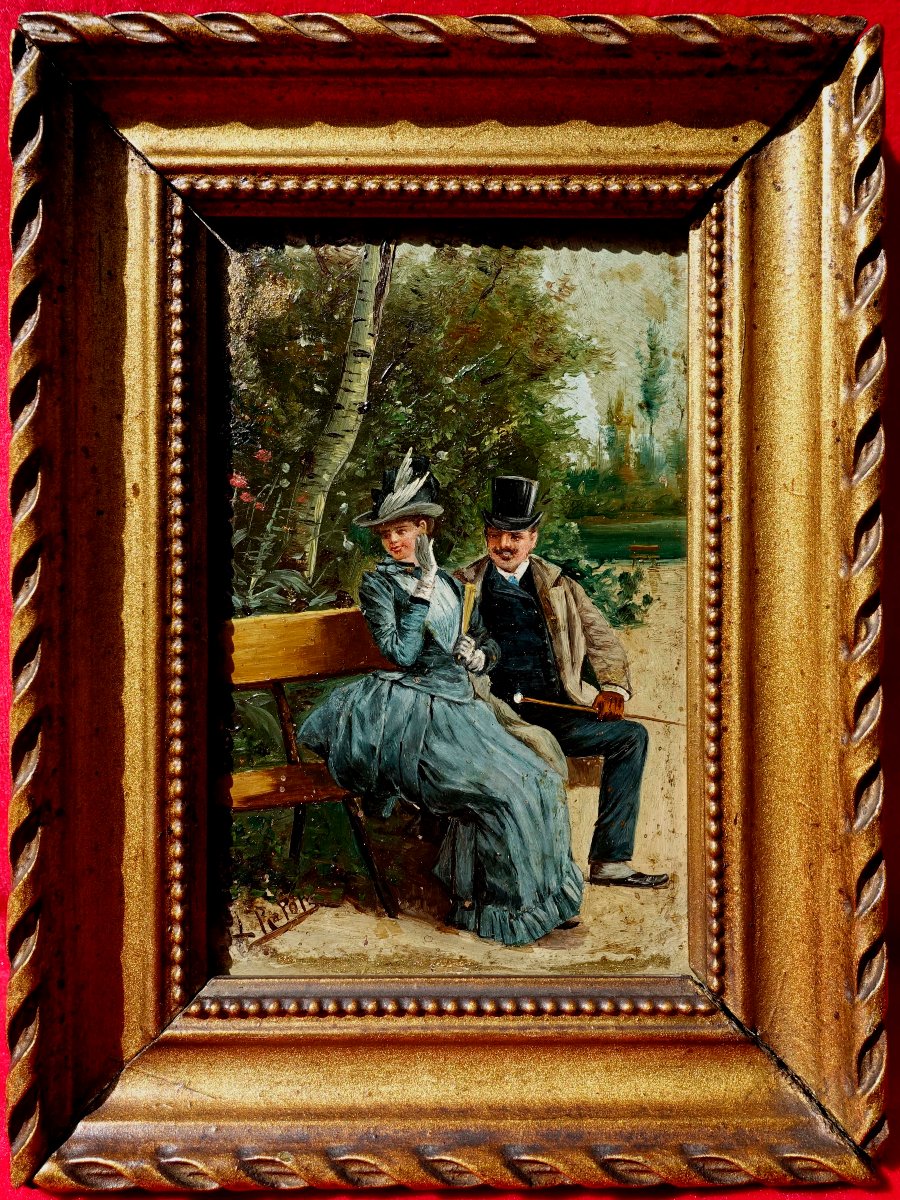 Lluis Rafols Olivellia &ndash; El&eacute;gants 1890 &ndash; Paire de Miniatures --photo-2