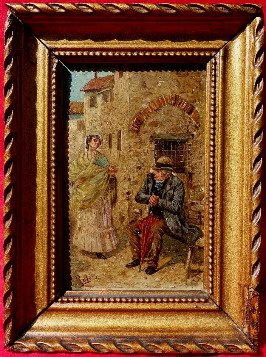 Lluis Rafols Olivellia &ndash; El&eacute;gants 1890 &ndash; Paire de Miniatures --photo-3