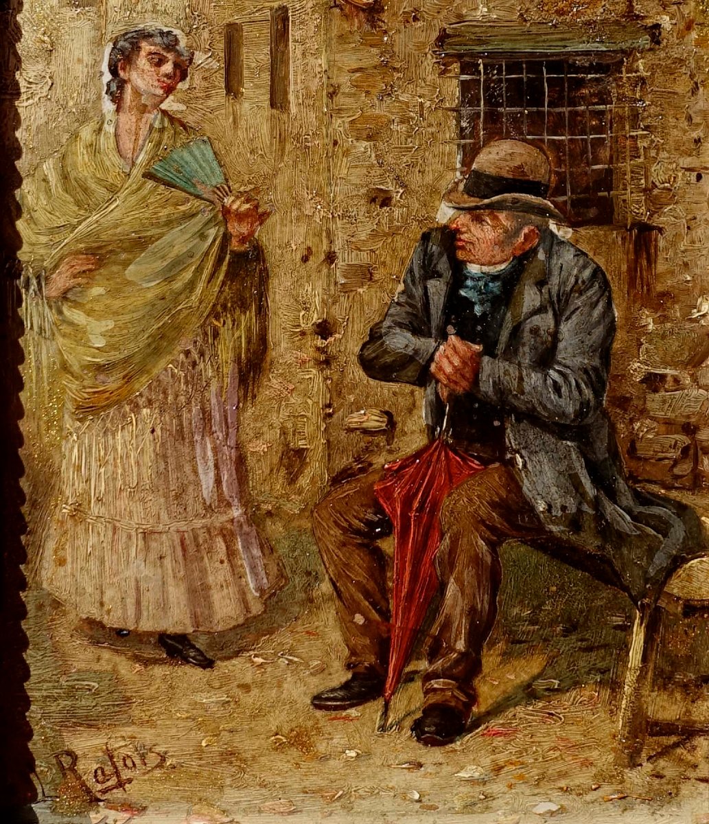 Lluis Rafols Olivellia &ndash; El&eacute;gants 1890 &ndash; Paire de Miniatures --photo-5