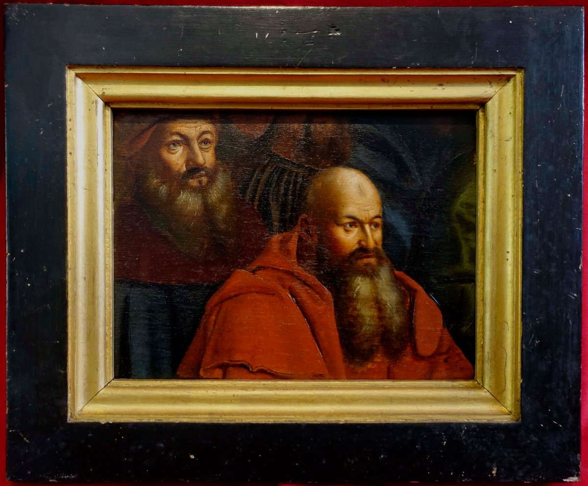 Pair Of 15th-century Face Studies, Painted Around 1880 --photo-1