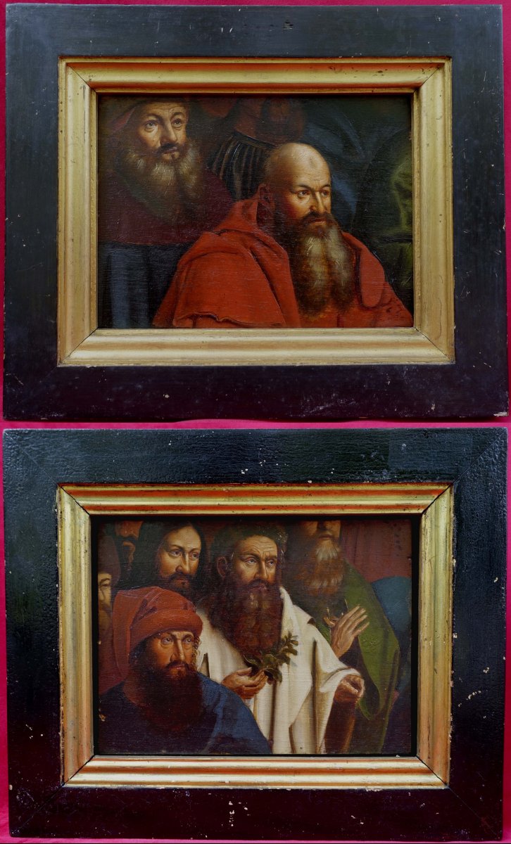 Pair Of 15th-century Face Studies, Painted Around 1880 -