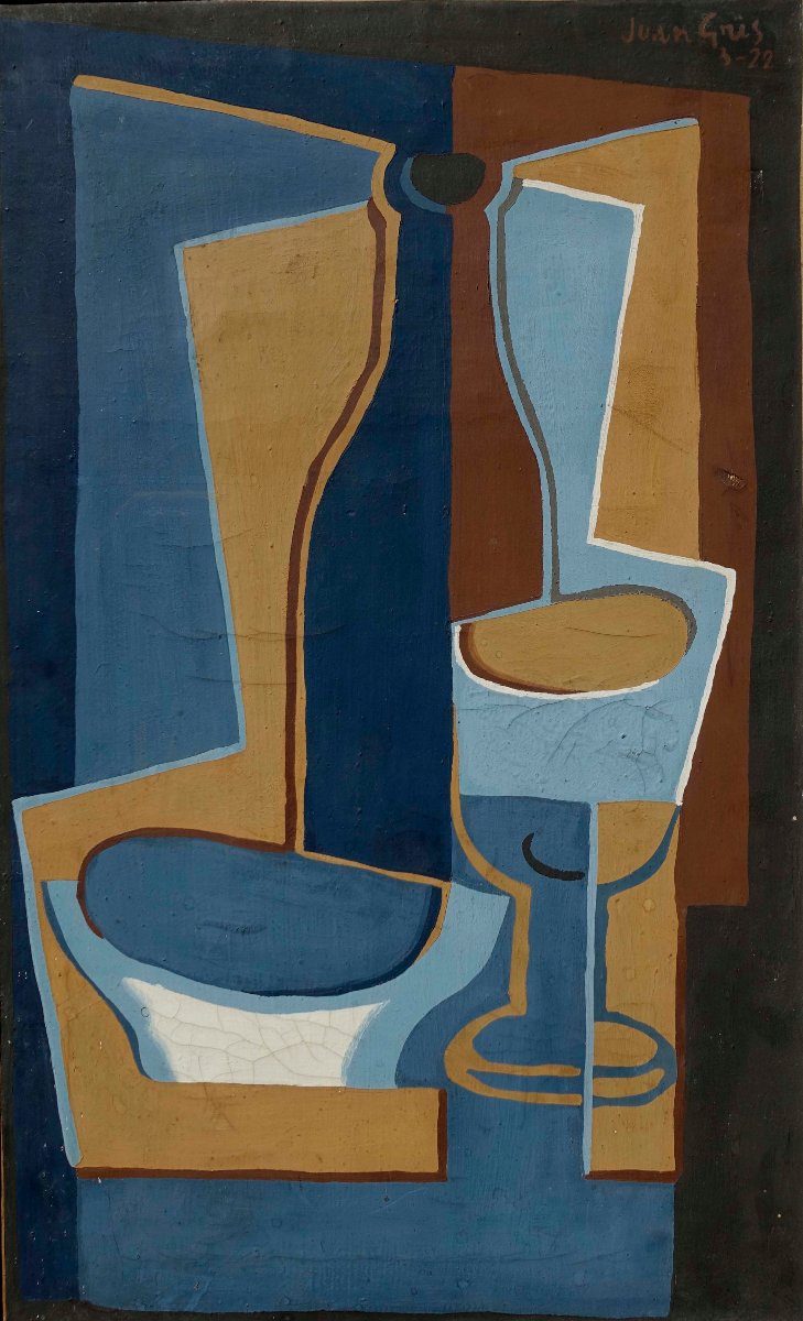 Juan Gris (1887-1927) - La bouteille 1922 - Peinture Procédé Aeply --photo-2