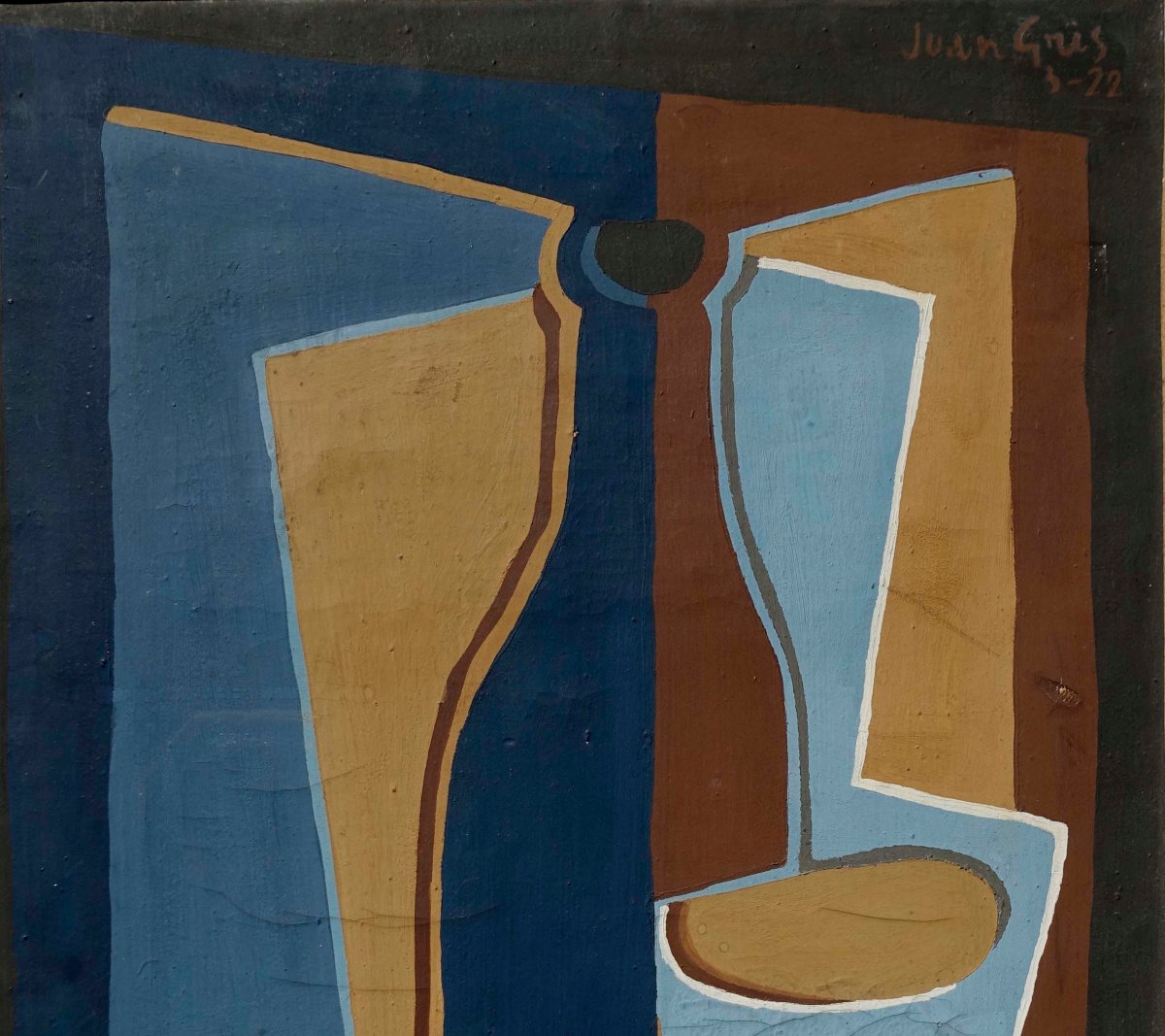 Juan Gris (1887-1927) - La bouteille 1922 - Peinture Procédé Aeply --photo-3