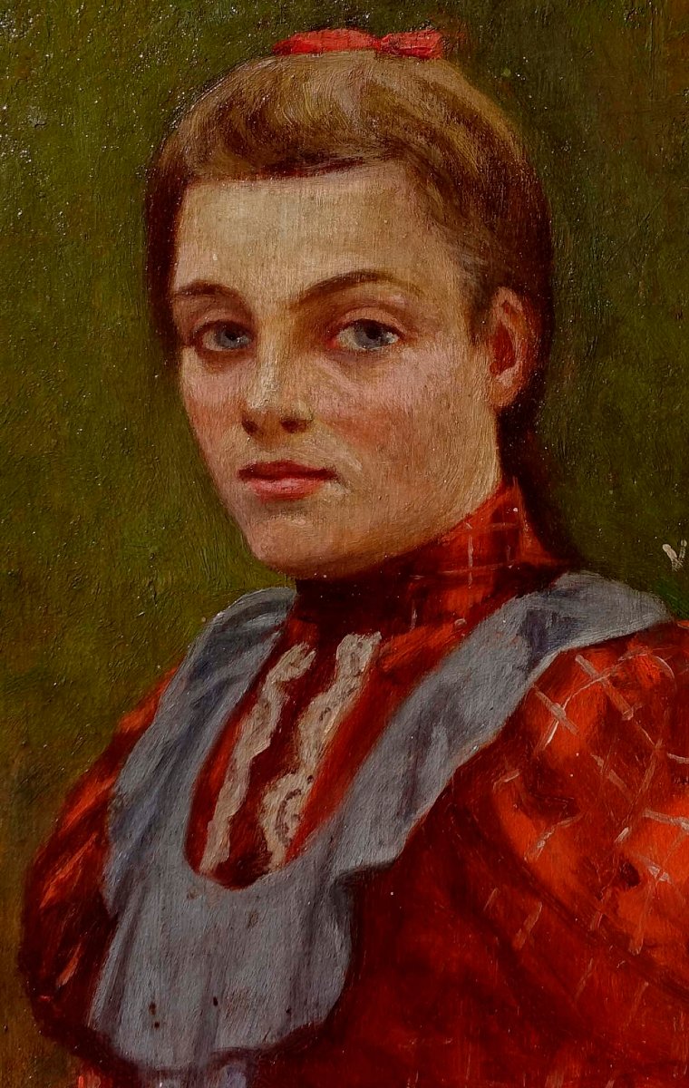Victor Renault des Graviers (1816-1905) - La Robe Rouge 1898 – Petit Format --photo-3
