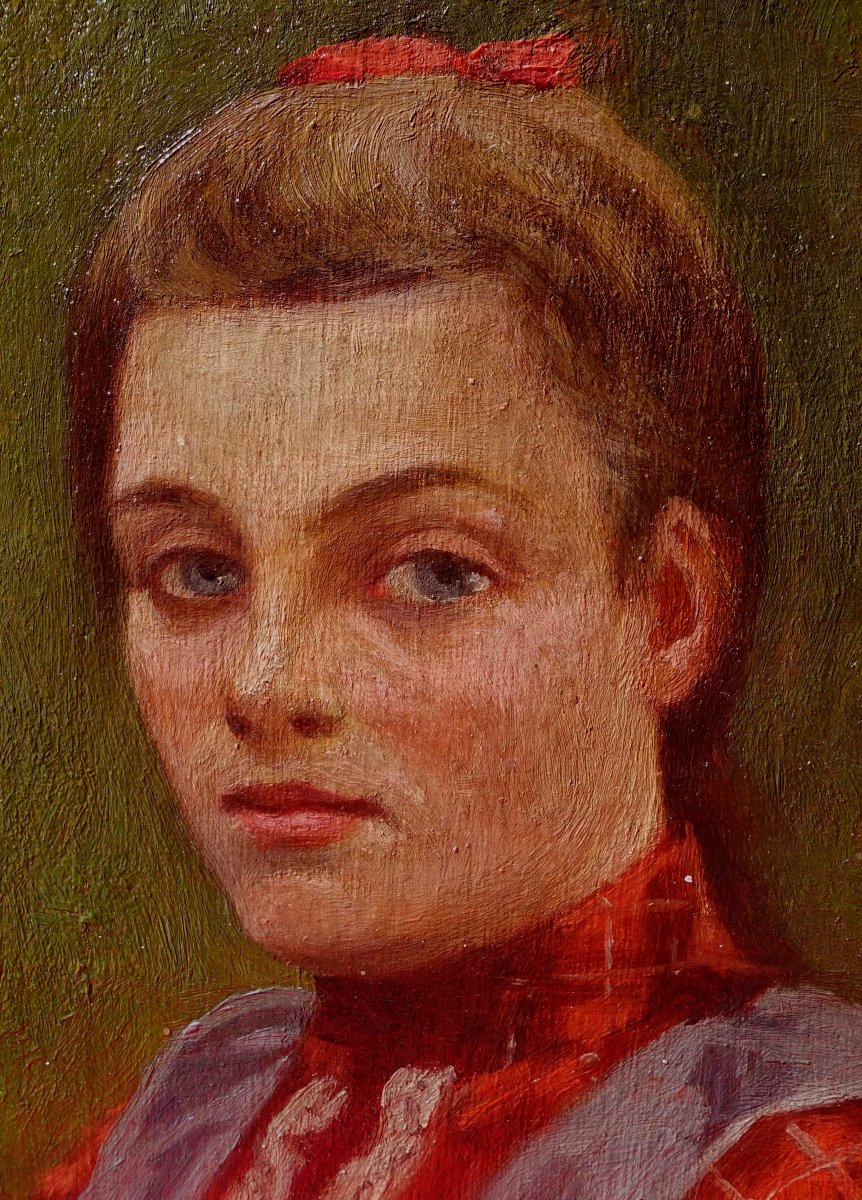 Victor Renault des Graviers (1816-1905) - La Robe Rouge 1898 – Petit Format --photo-1