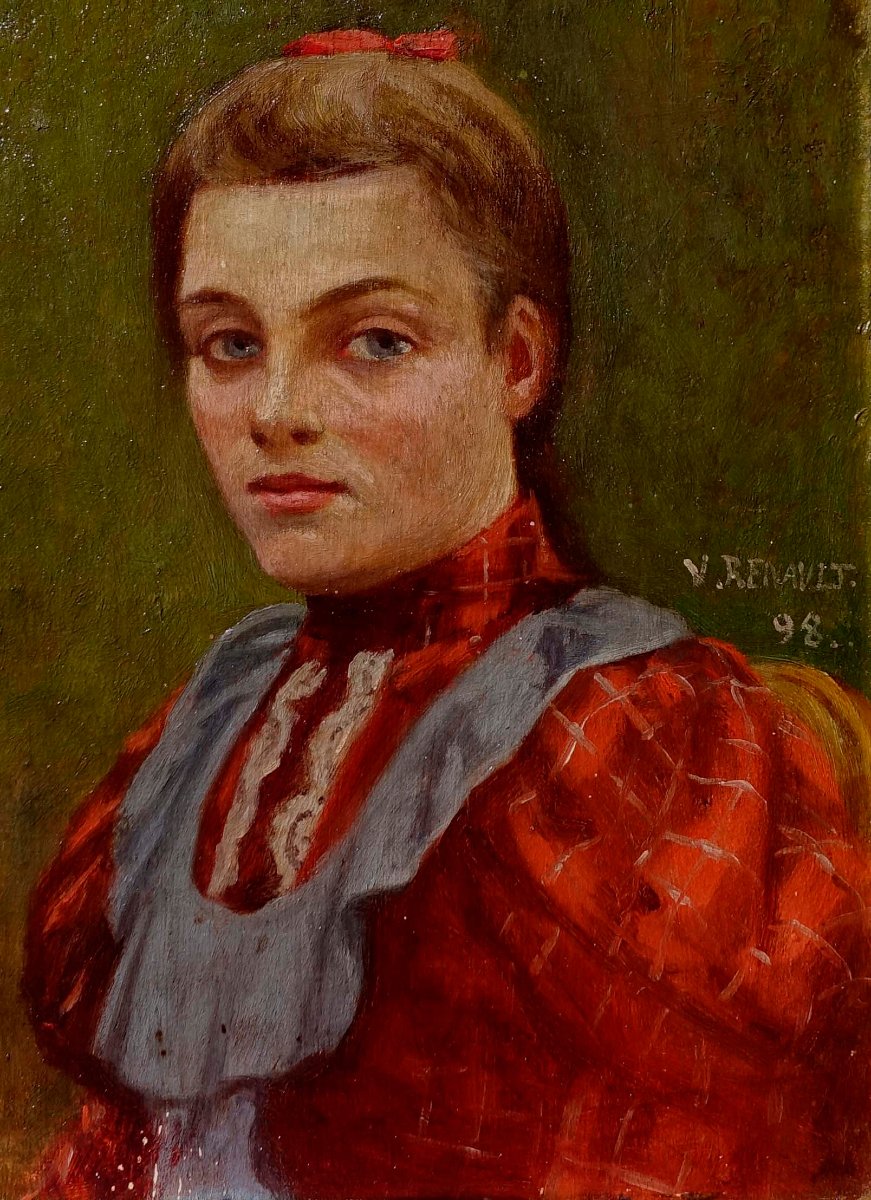 Victor Renault des Graviers (1816-1905) - La Robe Rouge 1898 – Petit Format --photo-5