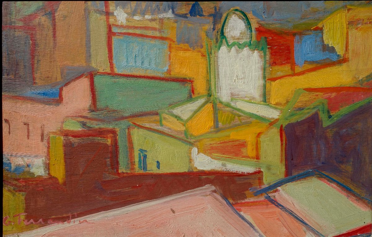 Gis&egrave;le Ferrandier (1909-2000) - Cubiste 1950 - Vue d'Oran --photo-2