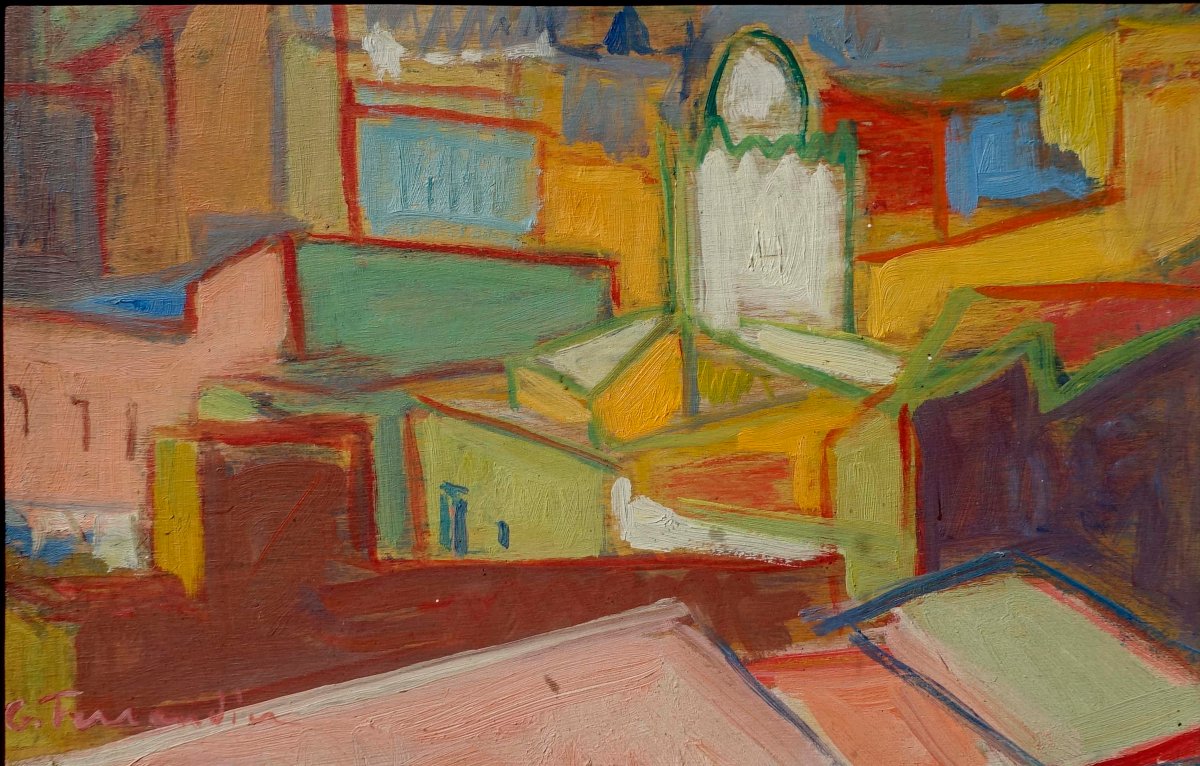Gis&egrave;le Ferrandier (1909-2000) - Cubiste 1950 - Vue d'Oran --photo-2
