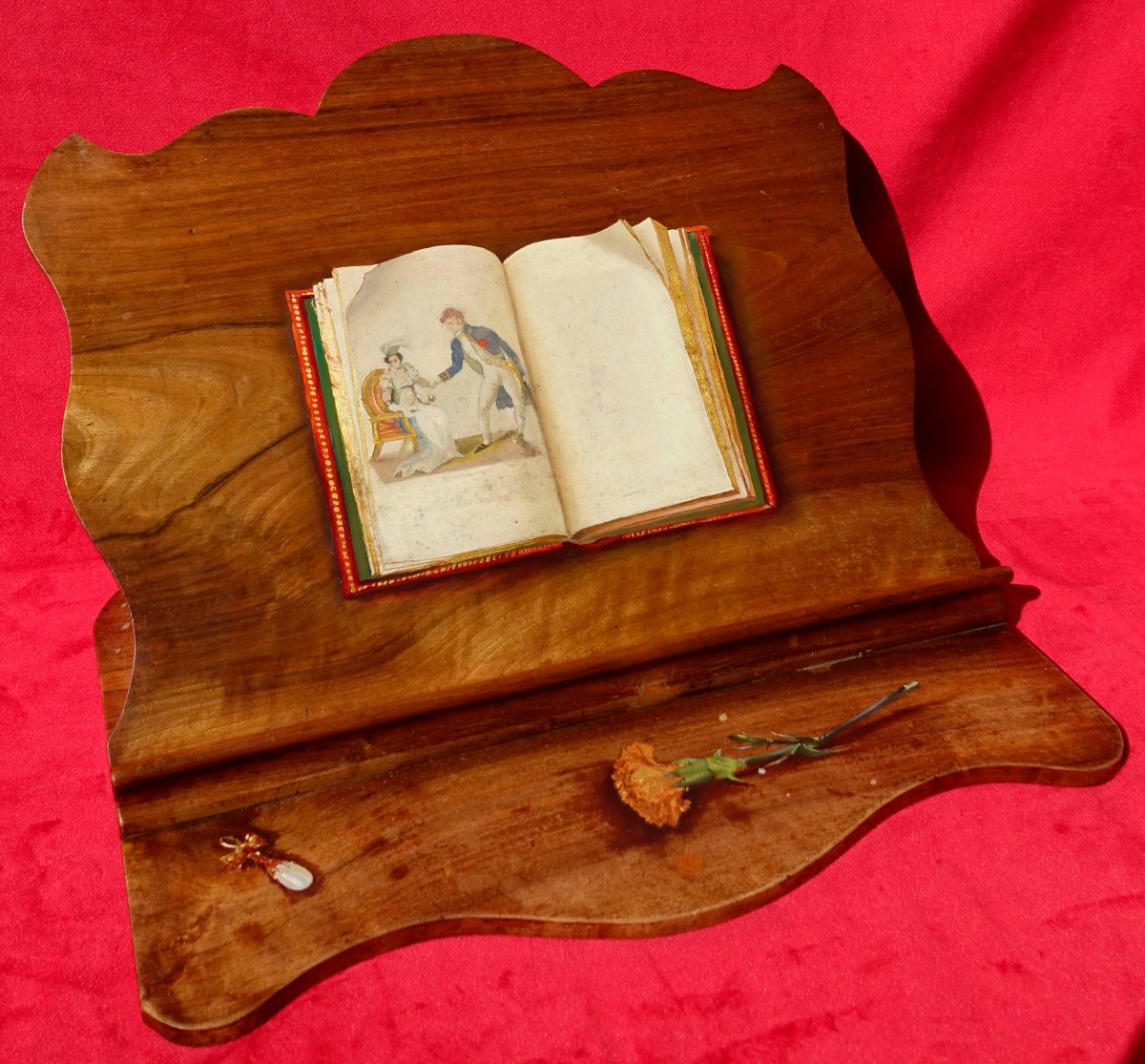 Lutrin Peint en Trompe L'Oeil Fin XIXème Siècle -