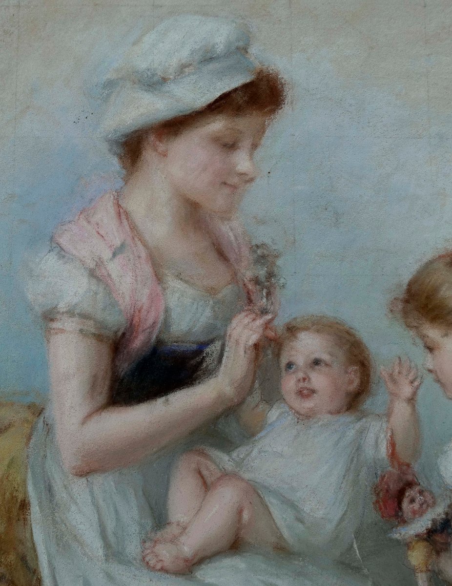 Mother And Children, 1880 - 19th-century French School --photo-1