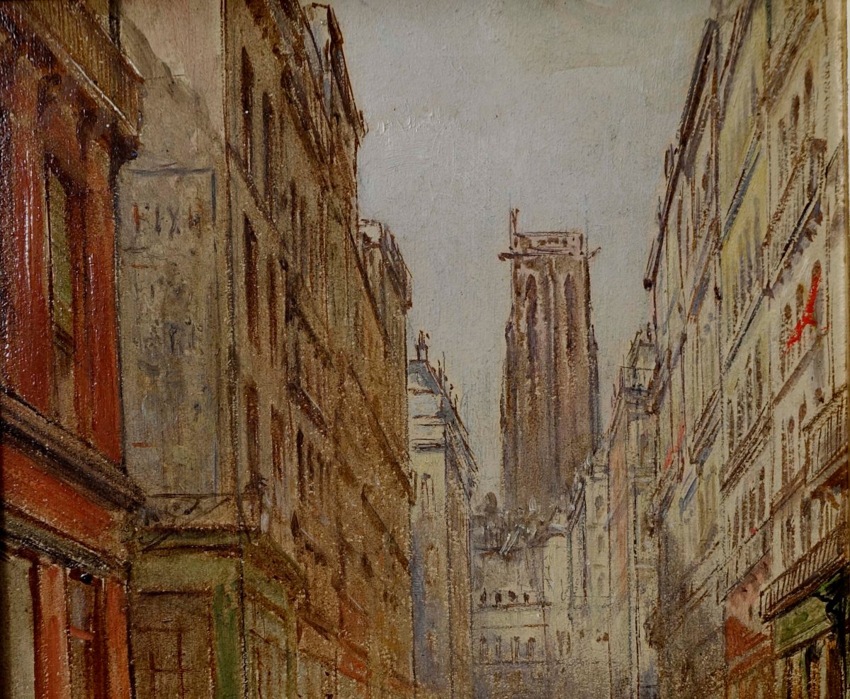 Adrian Aubry (1834–?) — Paris, 1859 — The Street And The Saint-jacques Tower —-photo-3