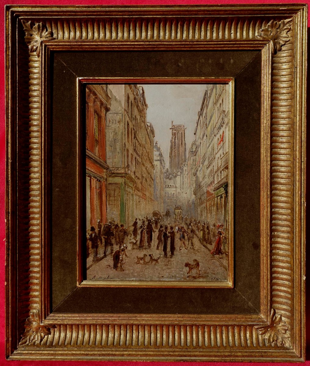 Adrian Aubry (1834–?) — Paris, 1859 — The Street And The Saint-jacques Tower —-photo-6