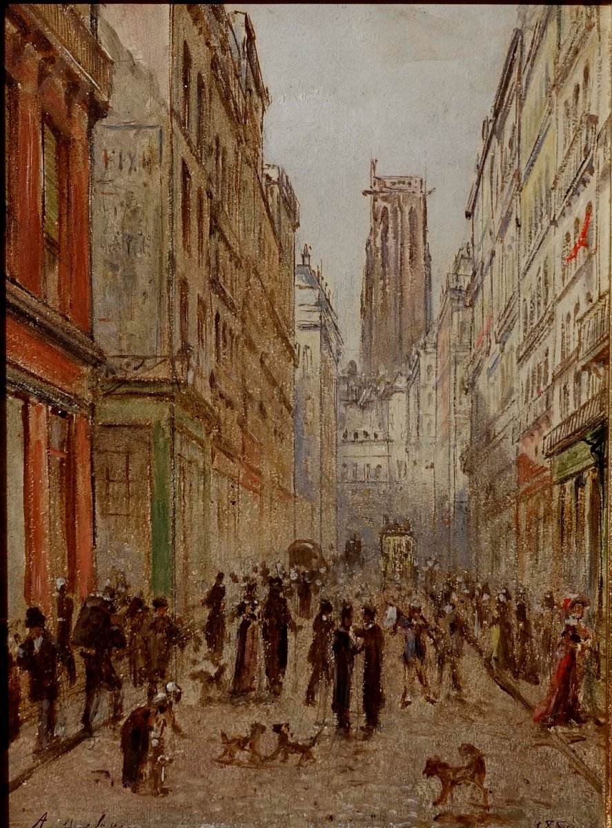Adrian Aubry (1834–?) — Paris, 1859 — The Street And The Saint-jacques Tower —-photo-7