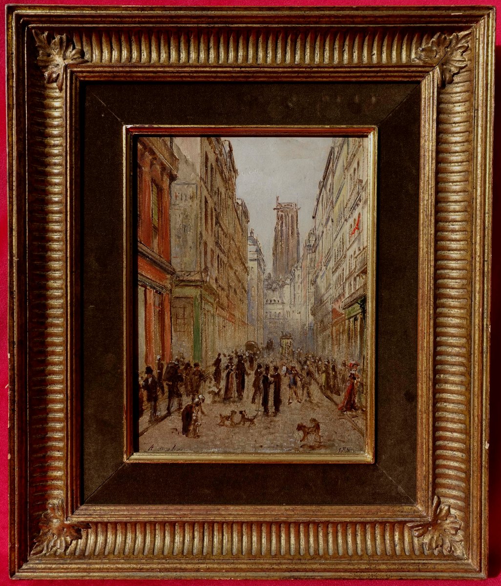 Adrian Aubry (1834–?) — Paris, 1859 — The Street And The Saint-jacques Tower —