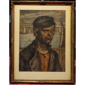 Emile Thysebaert 1925 - Portrait Expressionniste Pleine Période - 