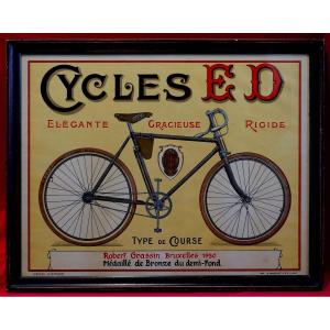 Affiche Cycles Ed - Pour Le Champion Robert Grassin 1930 -  