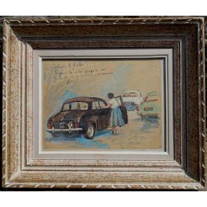 Ride In The Dauphine - 1960 - Painter To Identify -