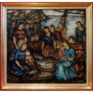 Les Maraichères - Vers 1950 - Peintre à Identifier -