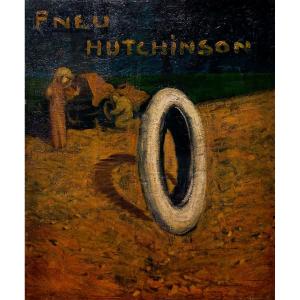 Pneu Hutchinson 1910 - Projet d'Affiche - 