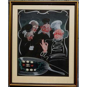 Max Moreau (1902-1992) - Les Juges Gourmets 1939 – Dédicacé -